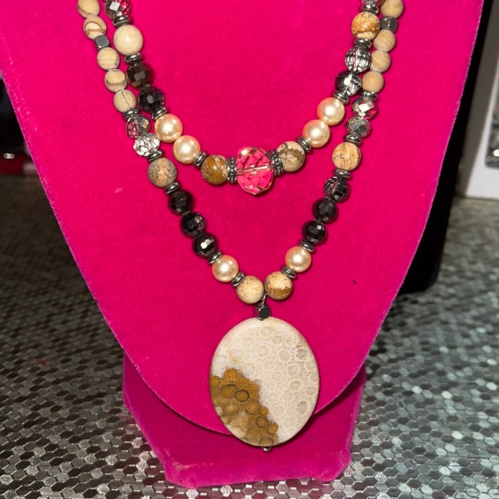 Multi-gem necklace 16/19”+2”extender